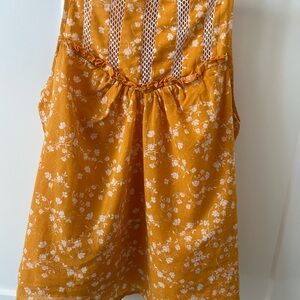 Anthropologie Maeve Orange Floral Top